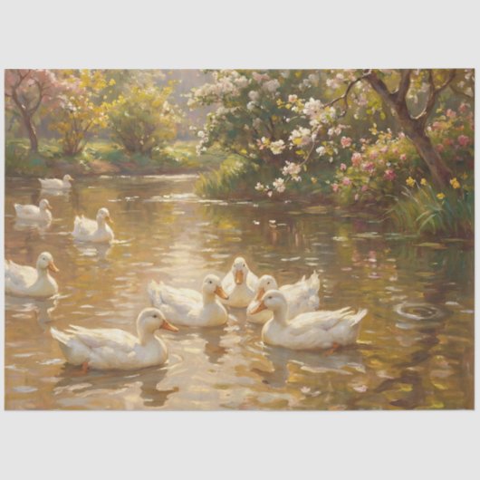 Call Ducks on the Pond Decoupage 薄葉紙 (正面)