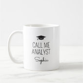 Call Me Analyst Personalized Name コーヒーマグカップ (左)