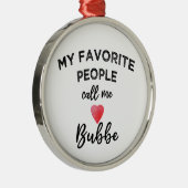 Call Me BUBBE Yiddish Grandmother Jewish Grandma メタルオーナメント (右)