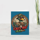 Call Me Duck Hunting Retro Valentine's Day Men Wom カード (正面)