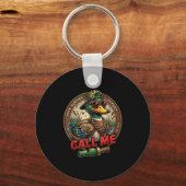 Call Me Duck Hunting Retro Valentine's Day Men Wom キーホルダー (正面)