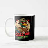 Call Me Duck Hunting Retro Valentine's Day Men Wom コーヒーマグカップ (左)