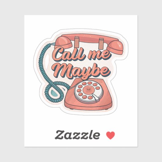 Call Me Maybe | Retro Rotary Phone Pop Aesthetic S シール (シート)
