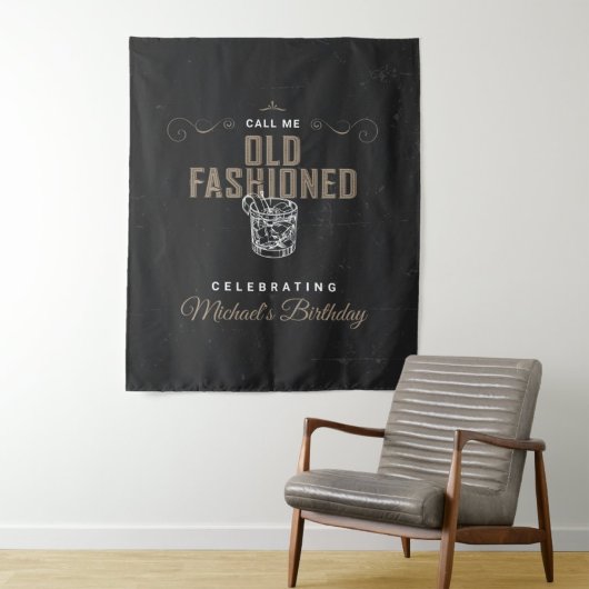 Call Me Old Fashioned Birthday Party Backdrop タペストリー