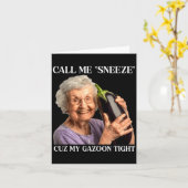 Call Me Sneeze Cuz My Gazoon Tight Funny Embarr カード (黄色い花)
