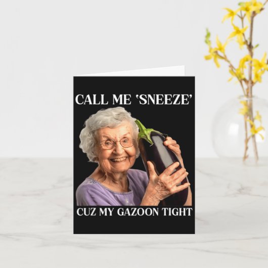 Call Me Sneeze Cuz My Gazoon Tight Funny Embarr  カード (黄色い花)
