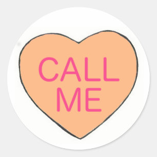 CALL ME Valentine's Dayキャンディハートラブパステル ラウンドシール