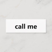 Call Me White and Black Your Name電話番号 スキニー名刺 (正面)