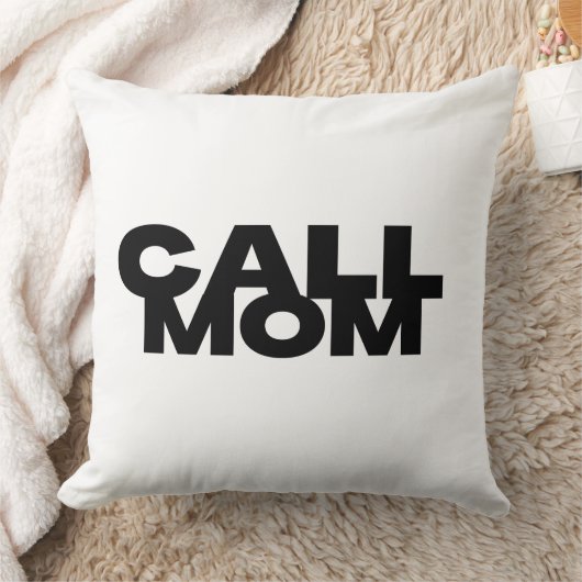 Call Mom Dorm Room Throw Pillow クッション (ブランケット)