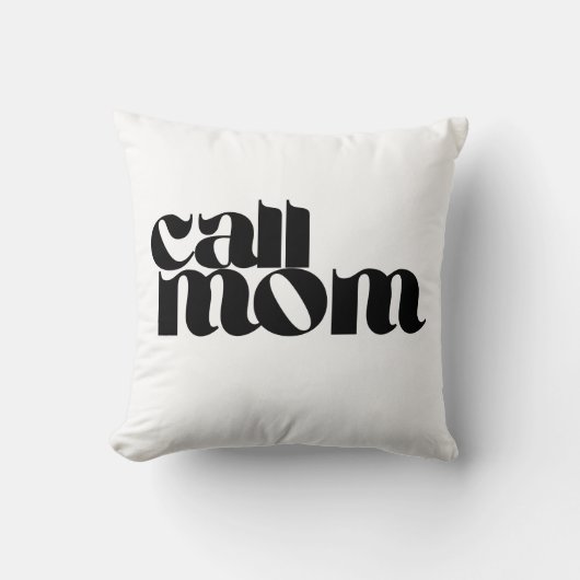 Call Mom Dorm Throw Pillow クッション (正面)