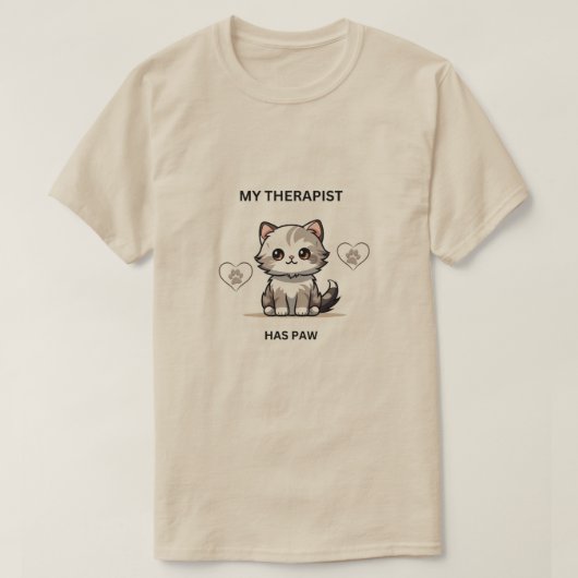Call Myセラピスト- Cat & Paw引用文Tシャツ Tシャツ (デザイン正面)