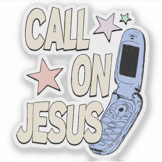 Call on Jesus – Retro Faith Design シール (正面)