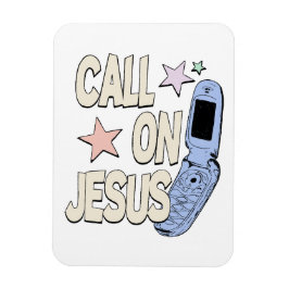 Call on Jesus – Retro Faith Design マグネット