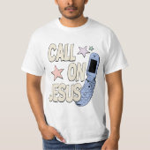 Call on Jesus – Retro Faith Design Tシャツ (正面)