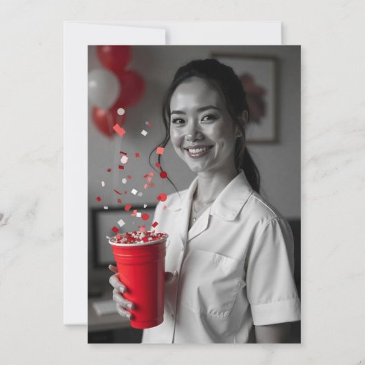 "Call the Shots"ナース卒業おもしろい写真 サンキューカード (裏面)