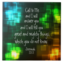 Call to Me Bible Verse Jeremiah 33:3セラミックタイル