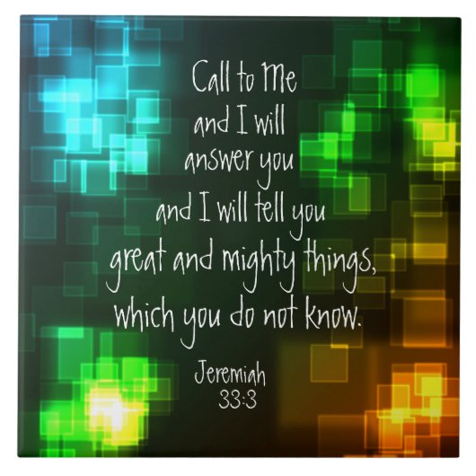 Call to Me Bible Verse Jeremiah 33:3セラミックタイル タイル (正面)