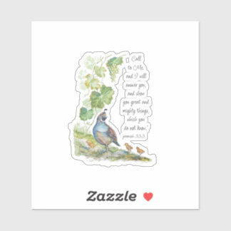 Call to Me Scripture Inspiration California Quail  シール