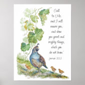 Call to Me Scripture Inspiration California Quail  ポスター (正面)