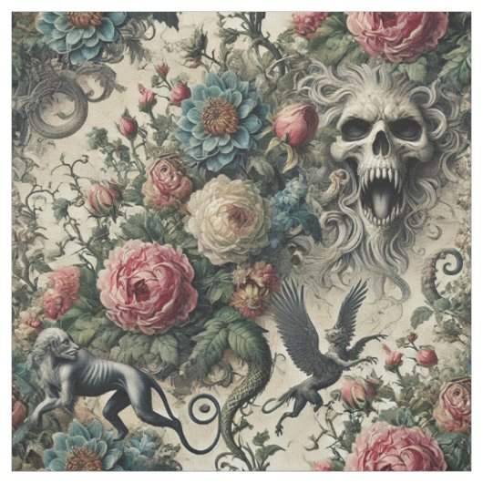 Call to the Night Gallery - Gothic Statement Tile ファブリック (見本)