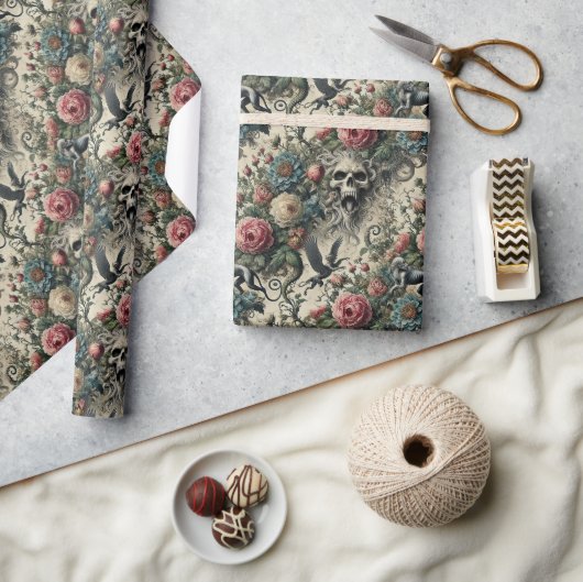 Call to the Night Gallery – Gothic Victorian ラッピングペーパー (クラフト)