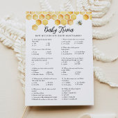 CALLAハニービーベビートリビアベビーシャワーゲームカード 招待状