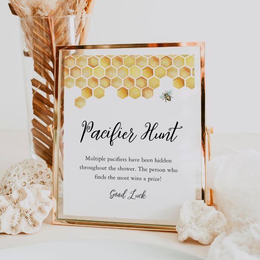 CALLAビーおしゃぶり狩りベビーシャワーゲームサイン ポスター