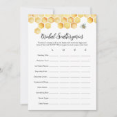 CALLAビースキャッタリブライダルシャワーゲームカード 招待状 (正面)