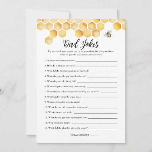 CALLAビーパパジョーク赤ちゃんシャワーゲームカード 招待状 (正面)