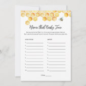 CALLAビー名そのベビーチューニングベビーシャワーゲーム 招待状 (正面)