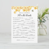 CALLAブライダルシャワーLibs、空欄ゲームに記入 招待状 (スタンド正面)