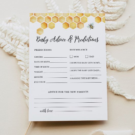 CALLAベビーシャワーアドバイス及び予報カード 招待状