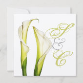 Callaユリ+旋回文字、結婚式招待状 招待状 (正面)