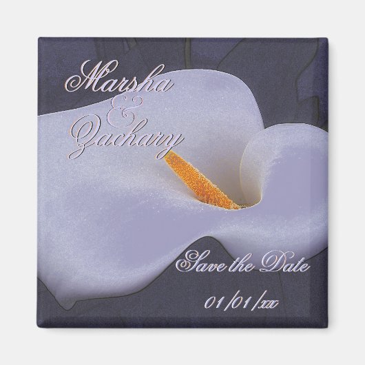 Calla エレガント Lily「Save the Date」マグネット2 マグネット (正面)