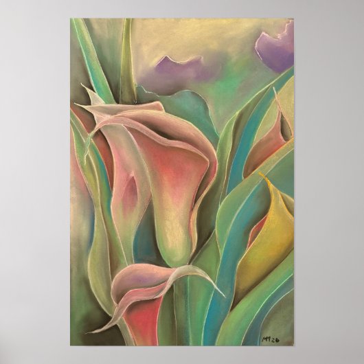 Calla Abstract Wall Art | Modern Botanical  ポスター (正面)