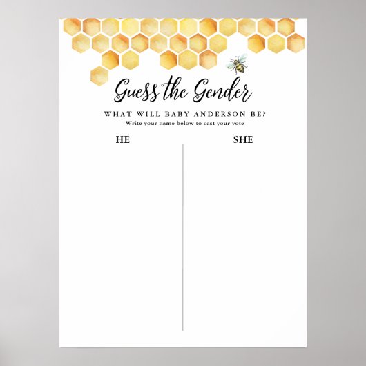 CALLA Beeがジェンダーの赤ちゃんシャワーを推測 ポスター (正面)