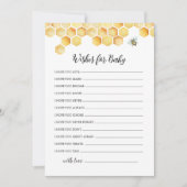 CALLA Beeが赤ちゃんシャワーアドバイスカードを希望 招待状 (正面)