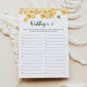 CALLA Beeの結婚A-Zブライダルシャワーゲームカード 招待状