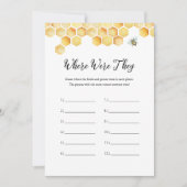 CALLA Bee彼らがブライダルシャワーゲームカード 招待状 (正面)