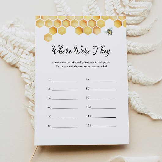 CALLA Bee彼らがブライダルシャワーゲームカード 招待状