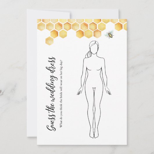 CALLA Bee推測ドレスブライダルシャワーゲームカード 招待状 (正面)