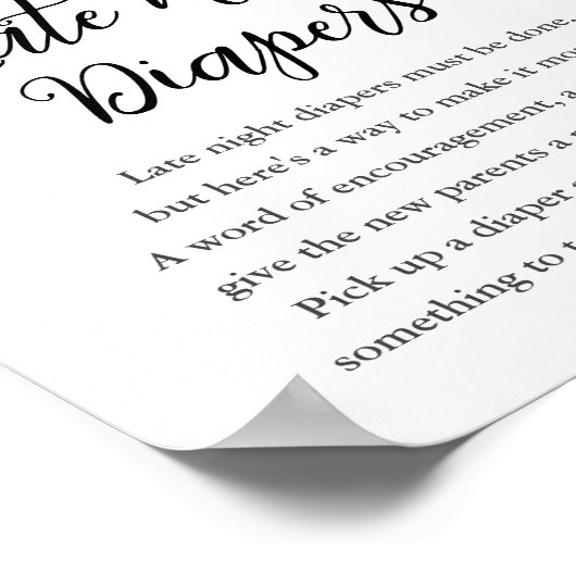 CALLA Bee深夜おむつ赤ちゃんシャワーサイン ポスター (角)