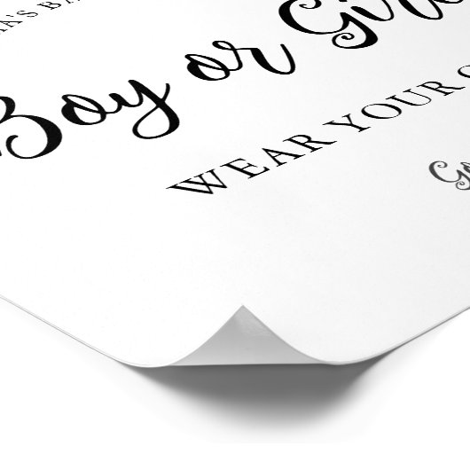 CALLA Bee男の子または女の子のジェンダーゲームサイン ポスター (角)