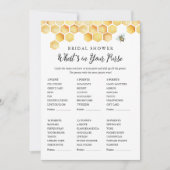 CALLA Bee財布シャワーゲームカードの中身 招待状 (正面)