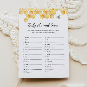 CALLA Bee Baby Animal Baby Showerゲームカード 招待状