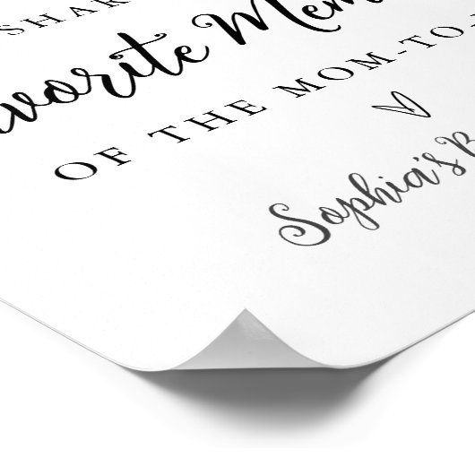 CALLA Bee Memoryお気に入りの Baby Showerサイン ポスター (角)