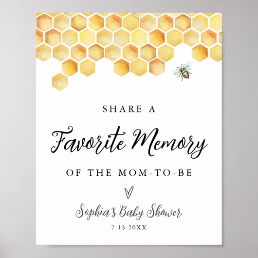 CALLA Bee Memoryお気に入りの Baby Showerサイン ポスター (正面)