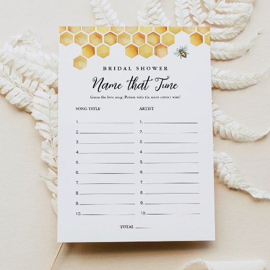 CALLA Bee Name That Tuneブライダルシャワー・ゲーム 招待状
