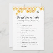 CALLA Bee OverまたはUnderブライダルシャワーゲームカード 招待状 (正面)