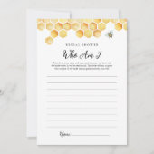 CALLA Bee Who Am Iブライダルシャワーゲームカード 招待状 (正面)